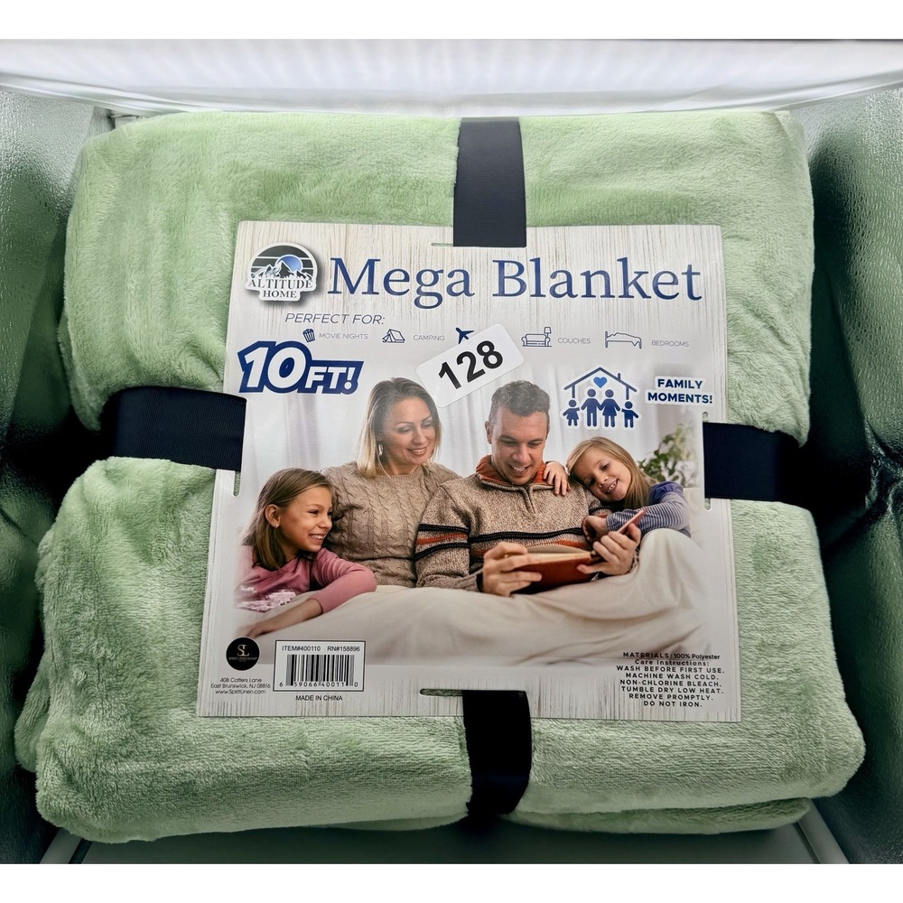Altitude Home 10FT Family Mega Blanket Light Green Brand New